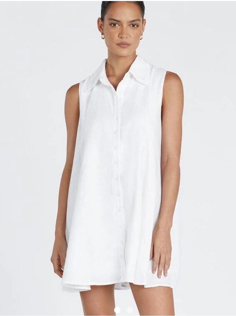 DISSH White Sleeveless Shirt Mini Dress